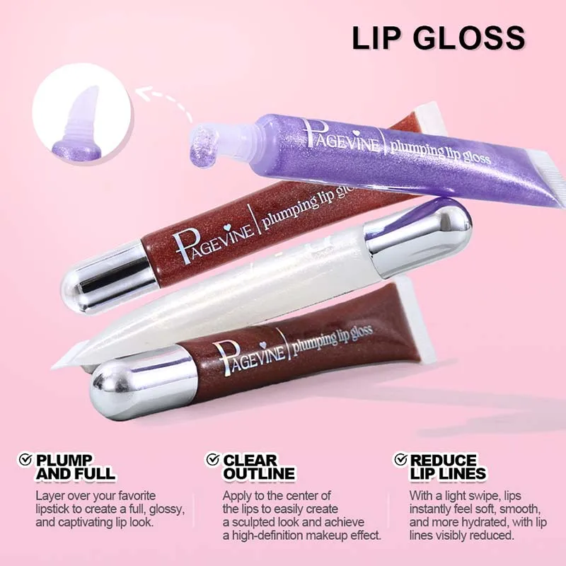 Cambio caldo Lucidalabbra viola Perlescente Lucido acquoso Lucidalabbra Trasparente Gitter Idratante Idratante Rimpolpante Lucidalabbra Trucco