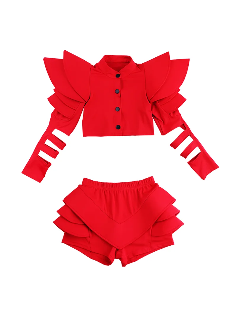 ZZL Jazz Style Hip-hop Costume Urban Dance Girl Clothes Performance Dancer Stage Outfit Children Model Catwalk Singer Teenage