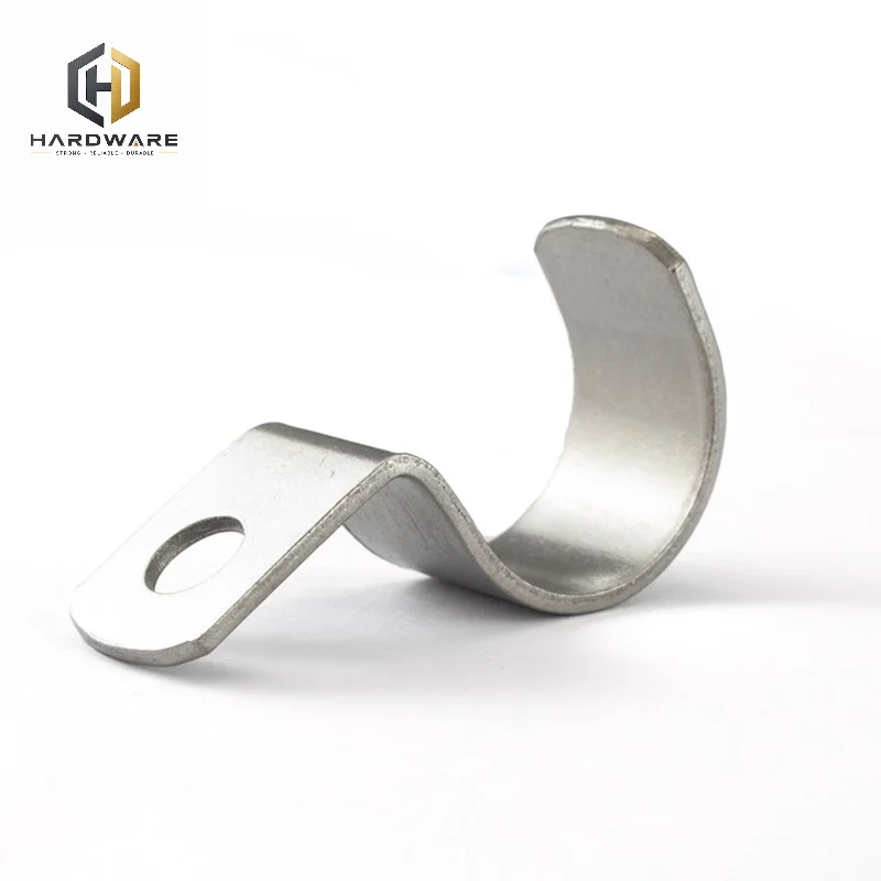 304 Stainless Steel P-type Single Side Pipe Clamp Half Single Hole Thickened Riding Card Throat Hoop Ohm Tube Card