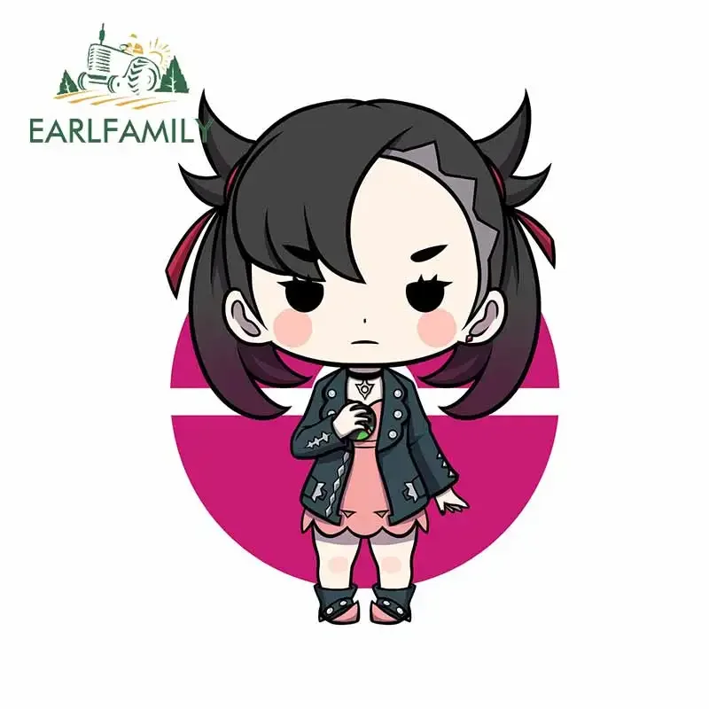EARLFAMILY Eye-catching Cute Devil Girl Personality Cartoon RV Car Stickers Trunk Conditioner Decal Bumper Laptop Decoration