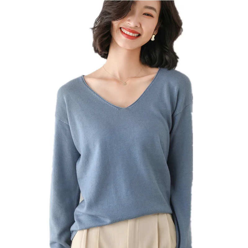 2023 Loose Women Sweater Casual Autumn Winter Long Sleeve Ladies Tops Fashion O-Neck Female Pullover New-Coming Solid Sweaters