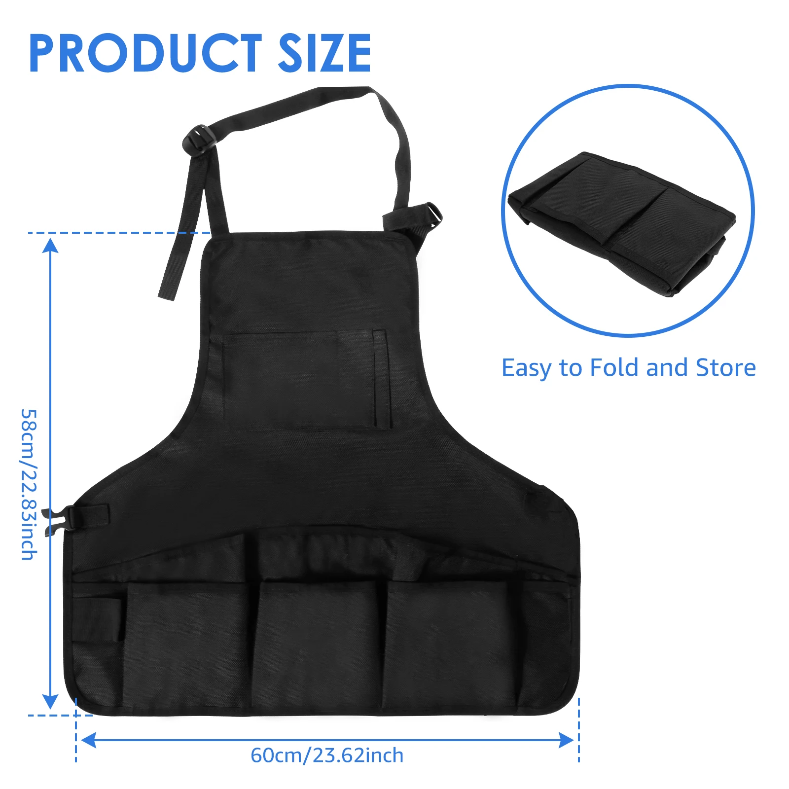 Work Apron with Tool Bag Unisex 600d Oxford Cloth Durable Suitable for Workers Car Repairs Carpenters Painters Tool Storage