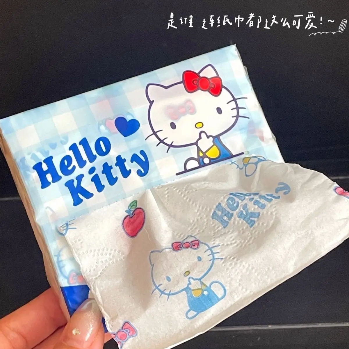 

5packages Hello Kitty Miniso Sanrio PaperTowel Printed Tissue Napkins Portable Small Pack Facial Tissue For Women Accessories