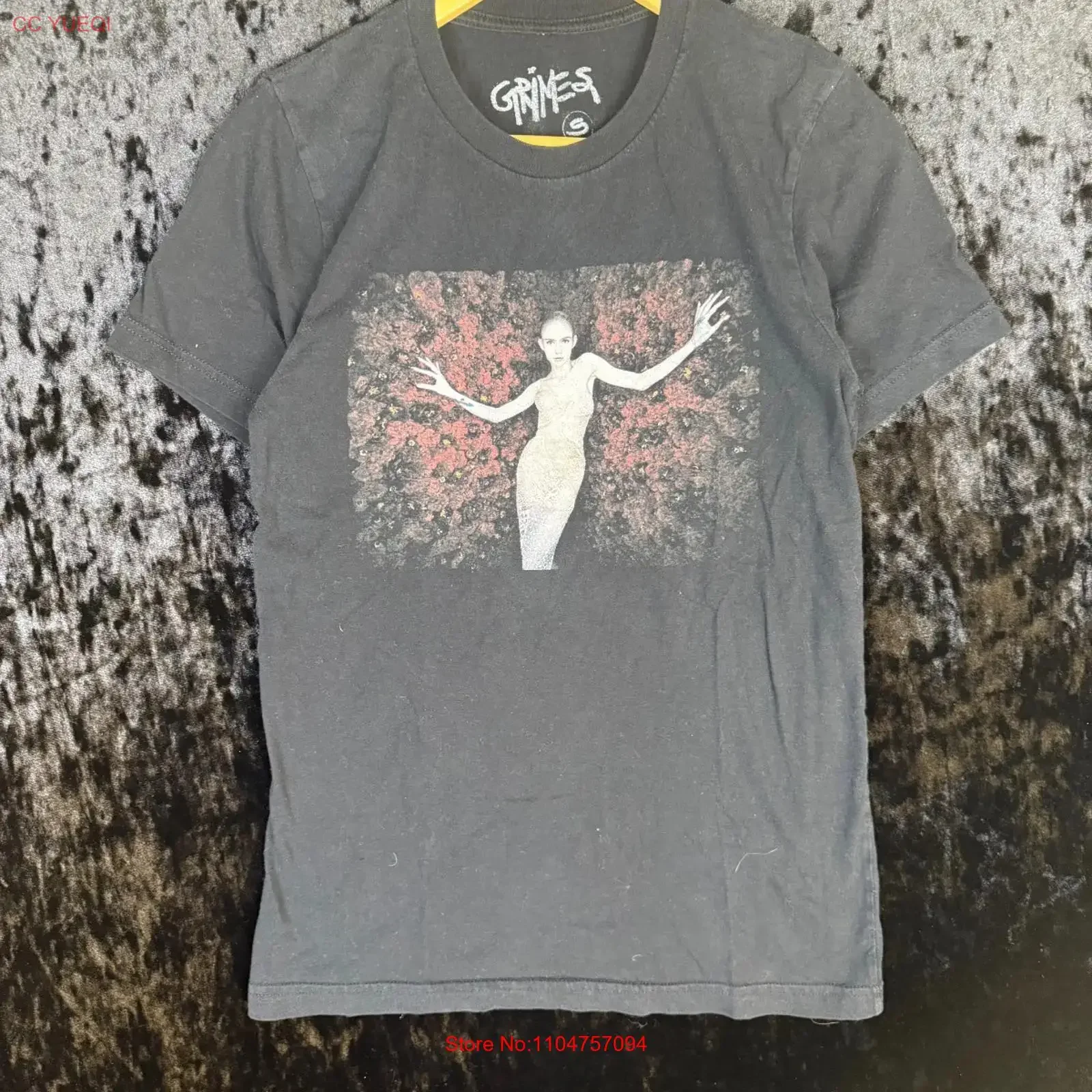 Grimes Temporal Displacement Tour T Shirt Mens S Black Print Double Side vintage Washed Soft Breathable Casual Stylish Unisex