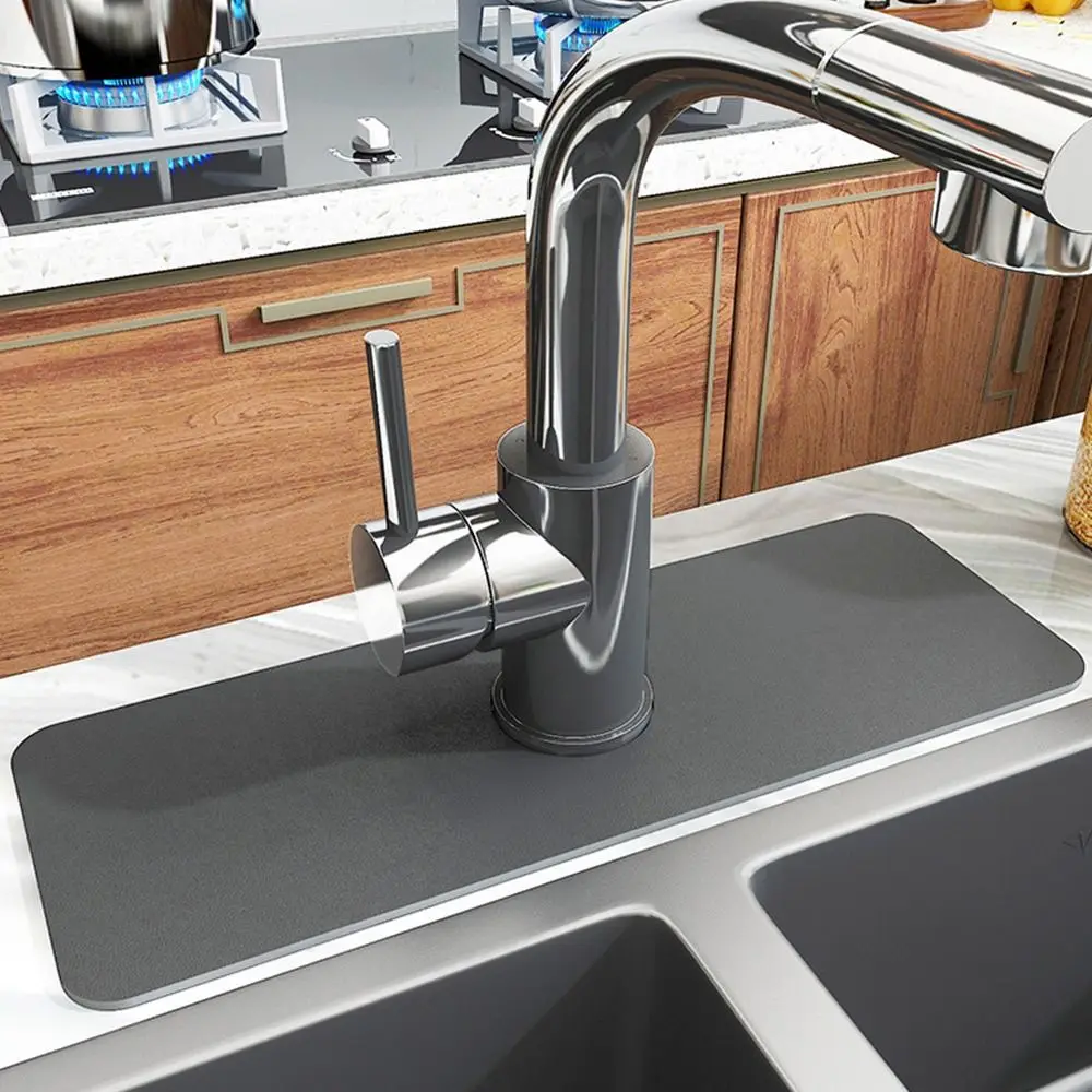 Durable Diatomite Faucet Draining Mat Splash Convenient Drying Mat Multifunction Sink Splash Mats Kitchen Bathroom Supplies