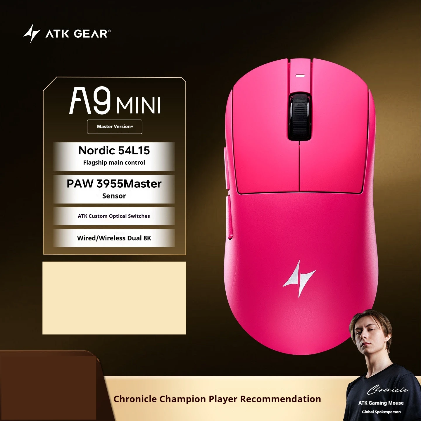 Atk A9 Mini Mouse Master Version Bluetooth Wireless Tri-Mode