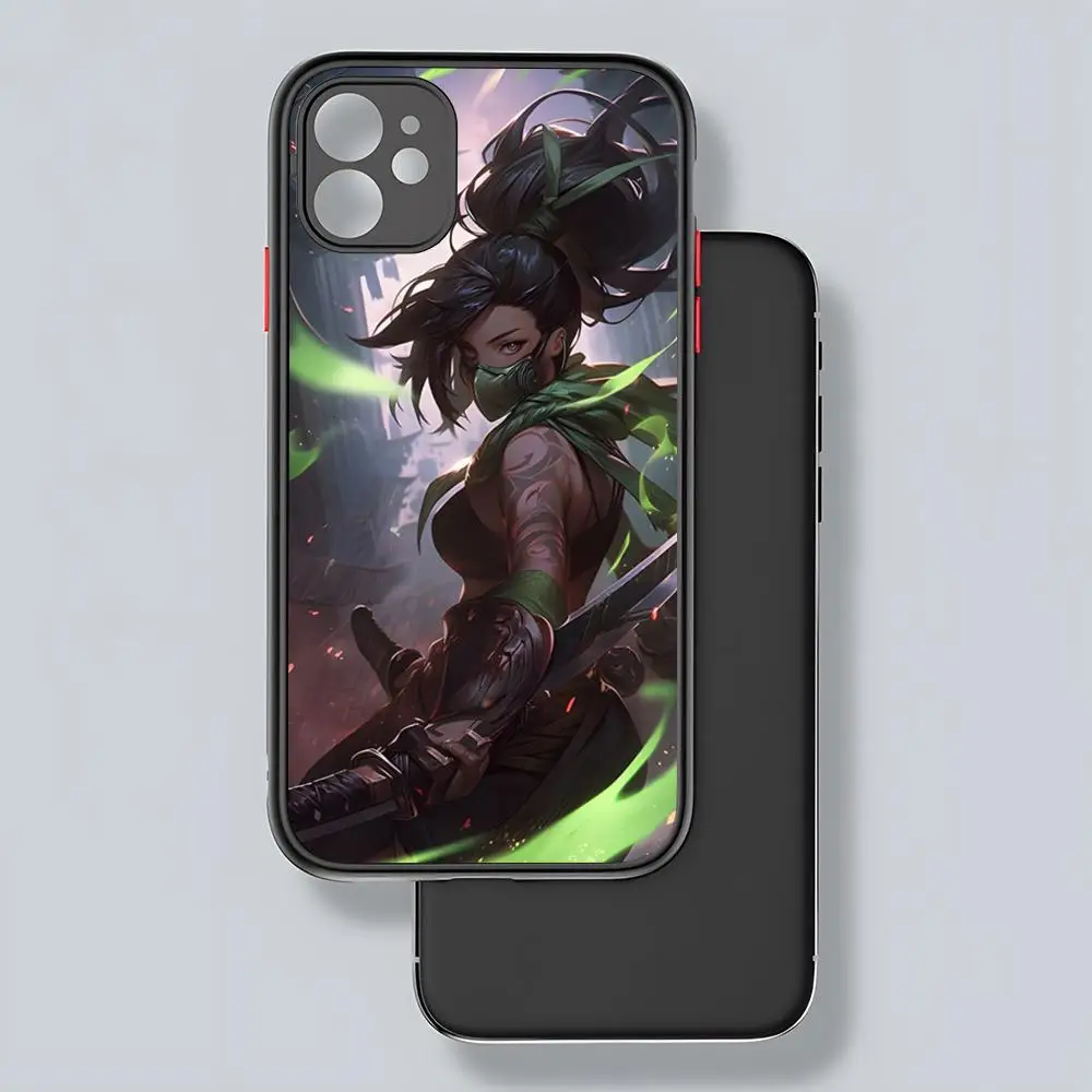 Game Lol Akali Phone Case Matte Transparent For 16 15 IPhone 12 11 13 Pro Max X XR 8 Plus Back Cover