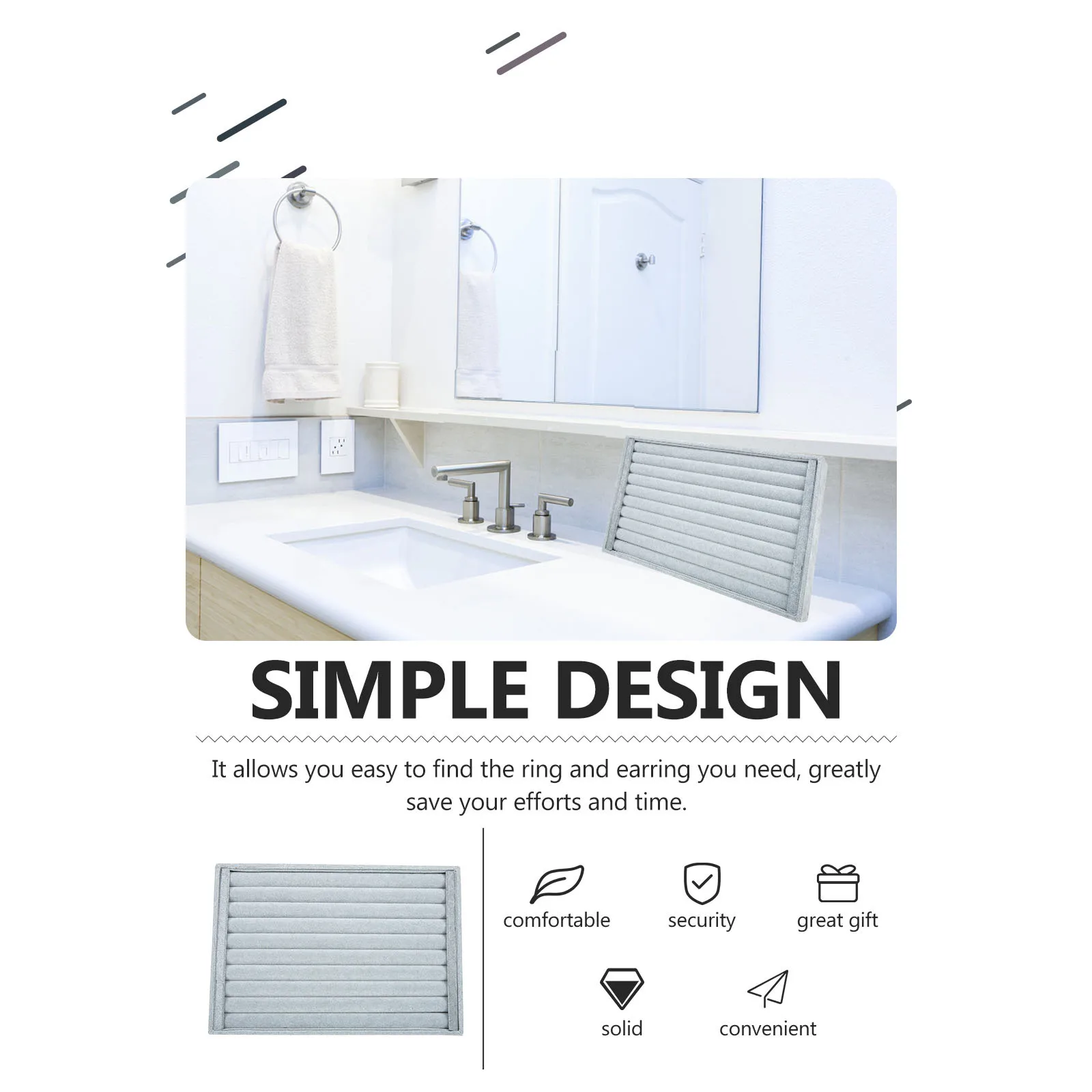 

Jewelry Organizer Tray Stylish Ring Display Stand with Individual Compartments Scratch Resistant Ring Holder for Home Or Retail