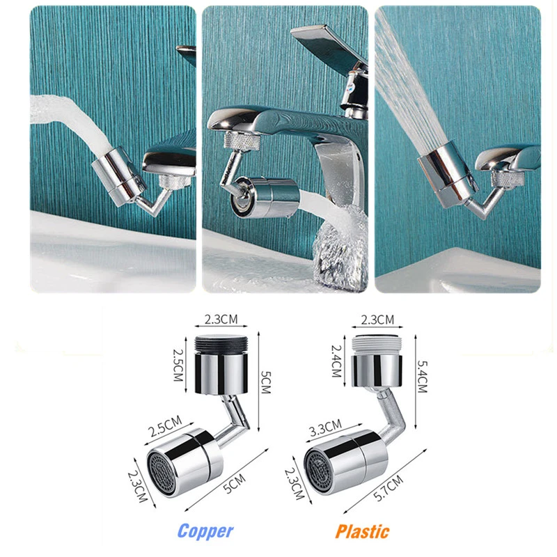 Universal 720° Rotation Kitchen Faucet Head Tap Anti-splash Aerator Splashproof Swivel Water Saving Faucets Extender Adapter