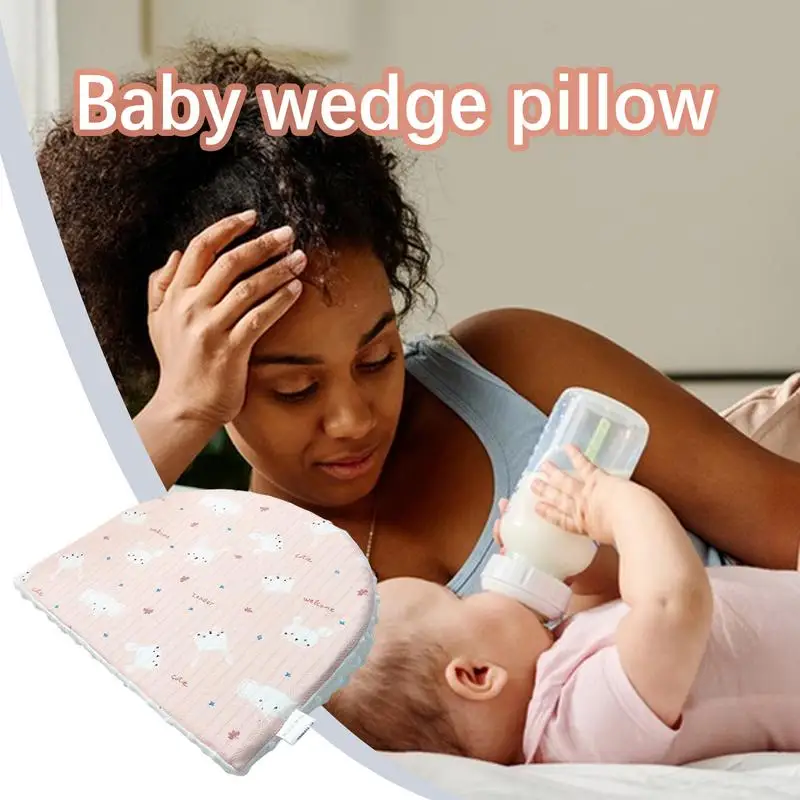 Baby Wedge Pillow Anti Vomiting Supportive Newborn Wedge Pillow 3D Bean Velvet Newborn Feeding Pillow For Picnic Travel Home And