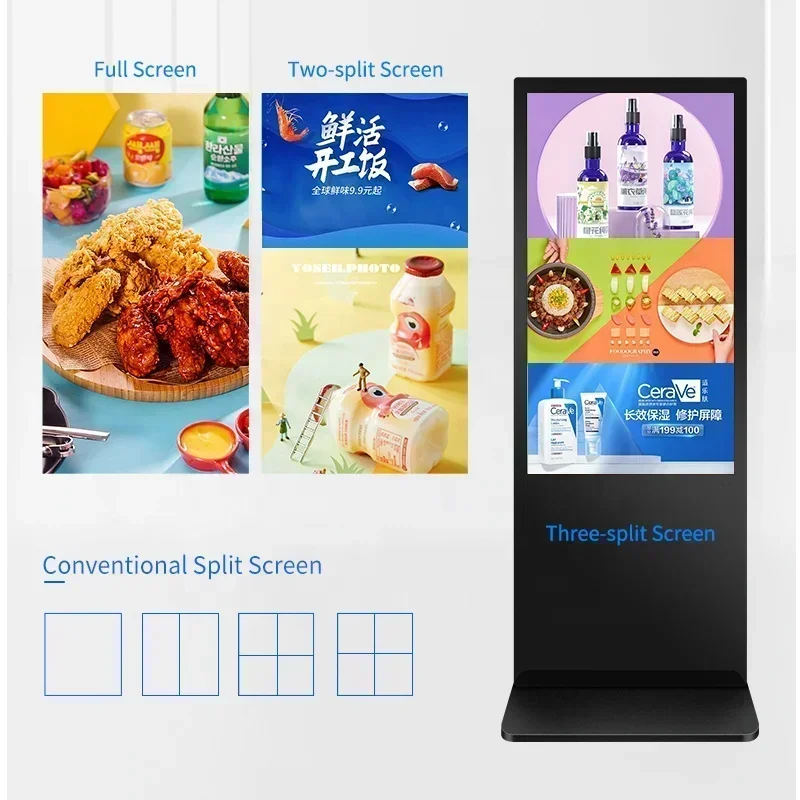 55 Inch Indoor/Outdoor  LED Screen LCD Advertising Kiosk Digital Signage and Displays Totem 100/85/75/65/43 Customize