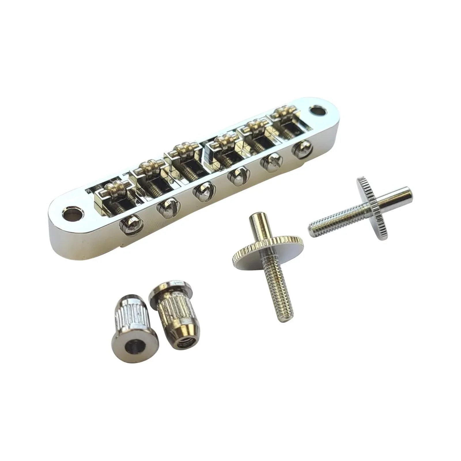 Classic Chrome Tune-O-Matic M4 Bridge w/Roller Saddles for LP, SG,  Musical Instruments Accessories