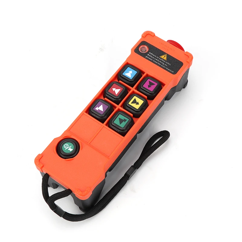 6 ปุ่มความเร็วคู่อุตสาหกรรมไร้สายวิทยุเครนรีโมทคอนโทรลสวิทช์รอกเหนือศีรษะ Bridge Crane Lift ต่อ H206 12-24V