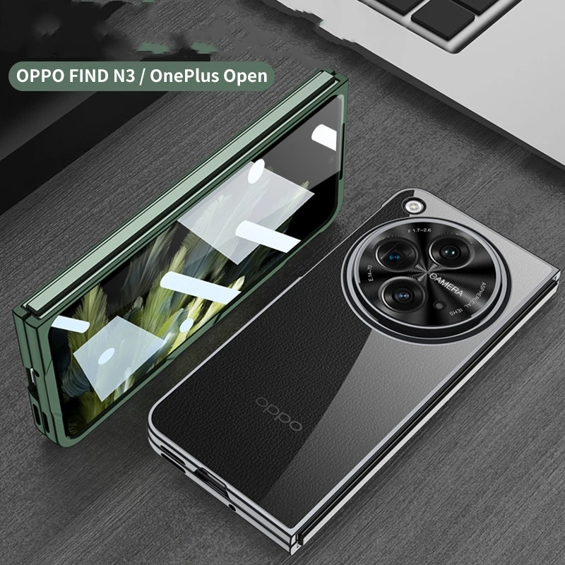 Applicable to OPPO Findn3 mobile phone case folding screen transparent PC electroplating case, OnePlus OPEN protective case