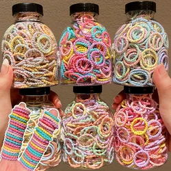 50-200pcs for Children Colorful Elastic Hair Bands Girl's Cute Small Ponytail Holder Scrunchie Rubber Ties Hair Rope Accessories