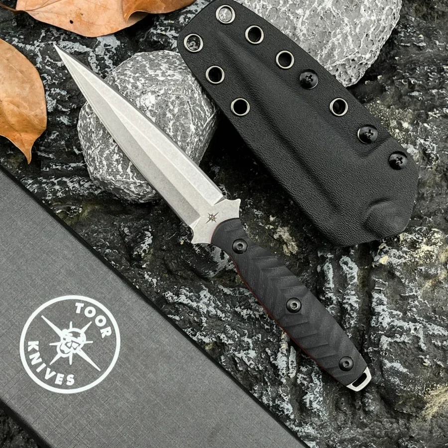 TOOR Professional-level Fixed Blade Knife with 8Cr13Mov Steel Blade and G10 Handle Emergency Tool Knife for Outdoor Cutting