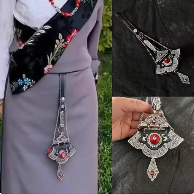 

Китай Xizang сплав тибетский поясной кошелек аксессуар поясная цепочка