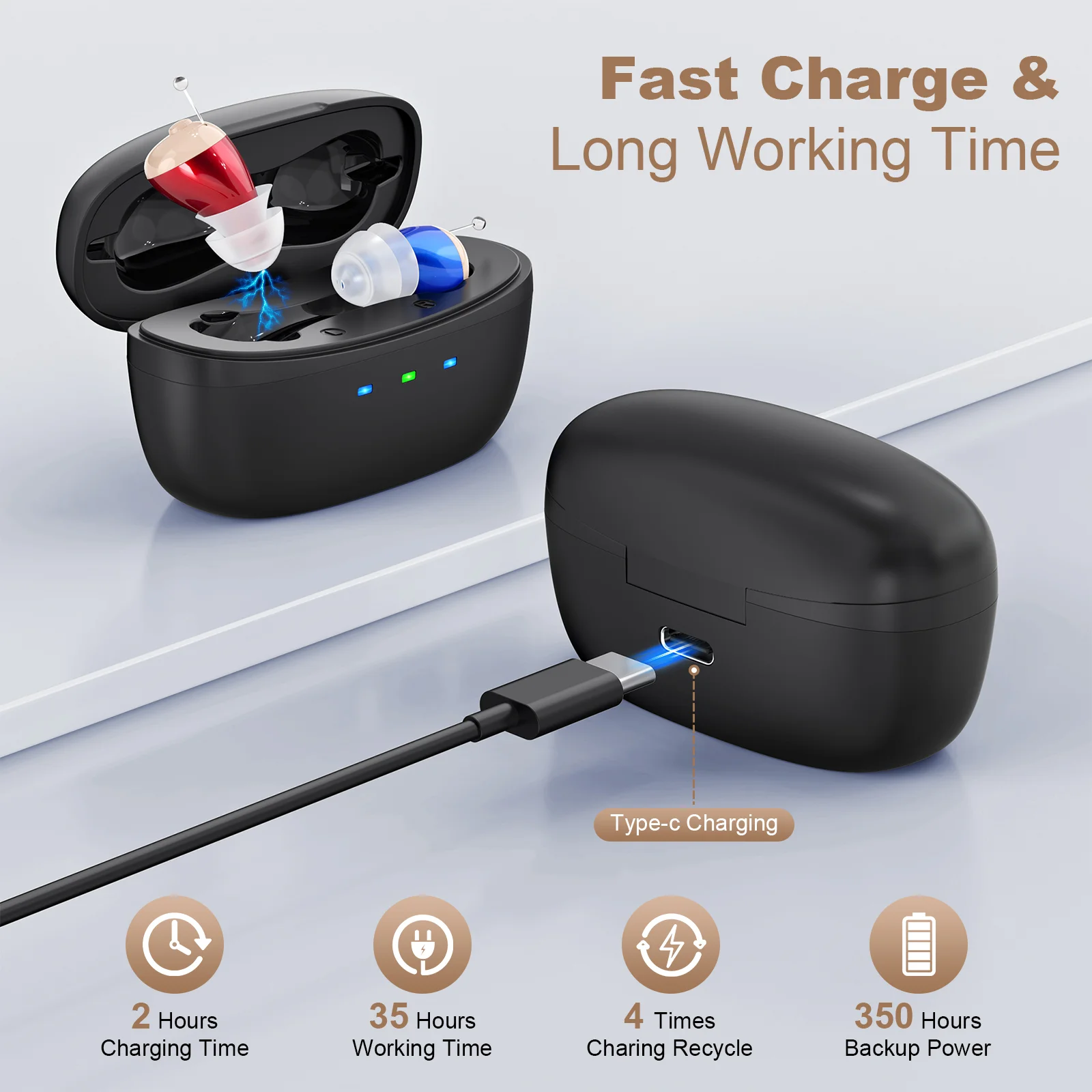 미니 충전식 이어폰, 성인용 헤드폰, 자기 충전 박스가 - Earbuds Charging Case 리뷰 및 가격