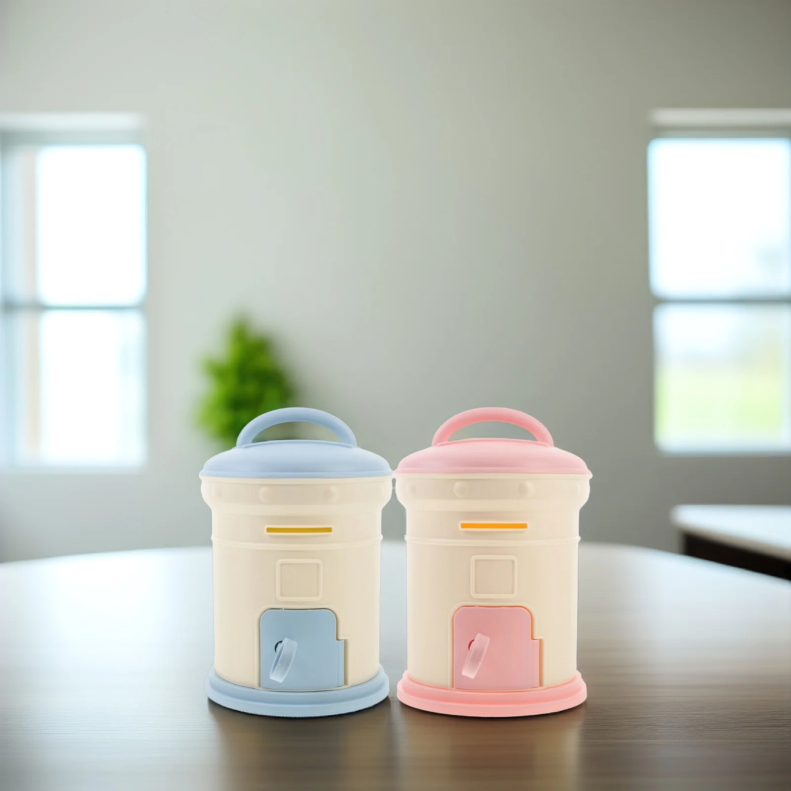

2pcs Mailbox Shaped Piggy Cute Compact Coin Container Desktop Saving Bank For Home Bedroom Decoration money Box Cartoon