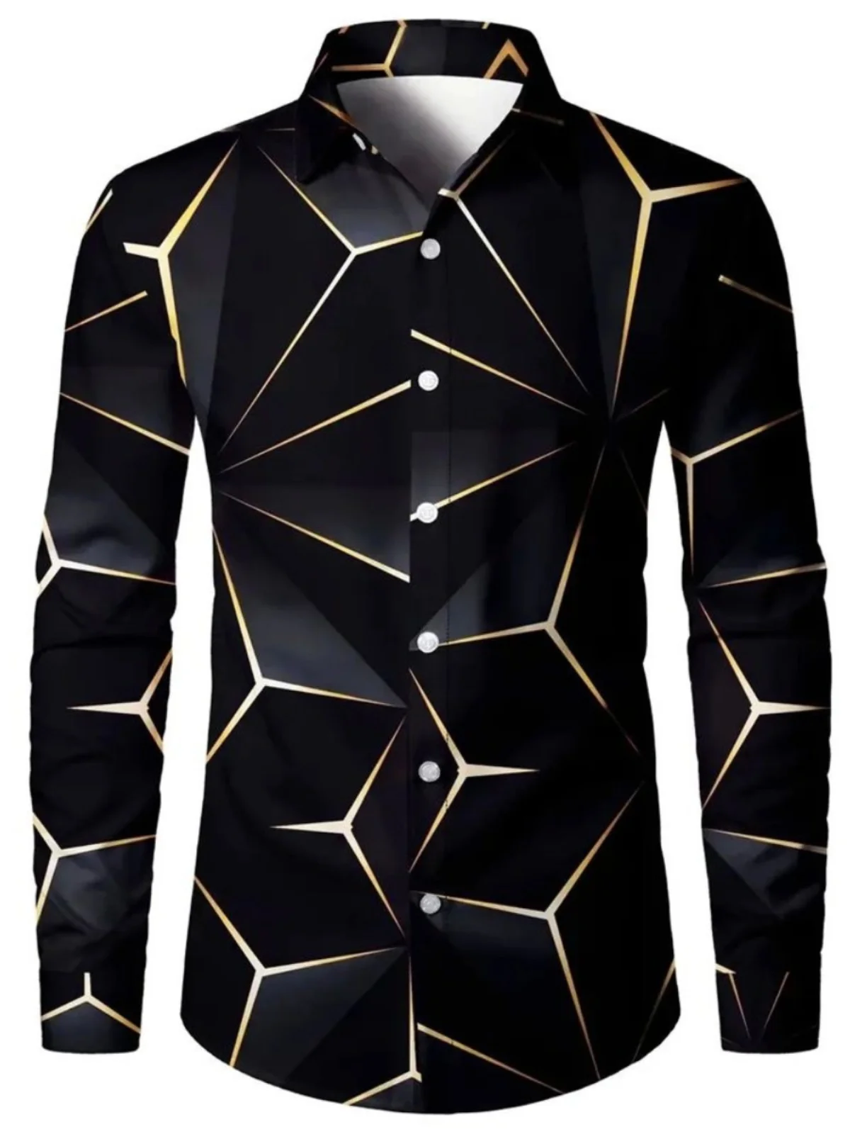 

Men's Autumn Long Sve Printed irt Loose Fit Breathable Youthful Sle Casual Wear Comfortable Polyester Fabric