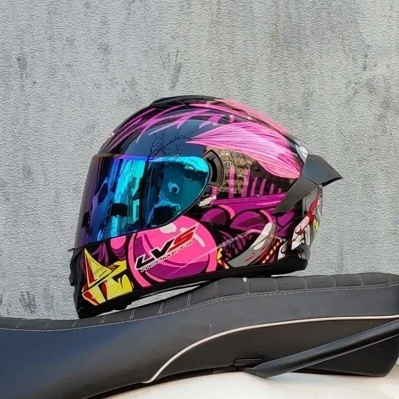 Motorcycle Helmet  four seasons LVS  Professional racing dual lens safety helmet motorcycle full face protector, approved by DOT
