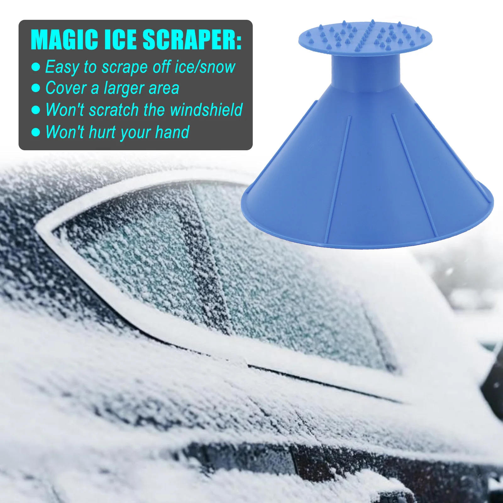 Car Magic Snow Remover Ice Scraper Window Windshield Oil Funnel Shovel Window Scrapers Deicing Cone Ice Scraper Snow Shovel