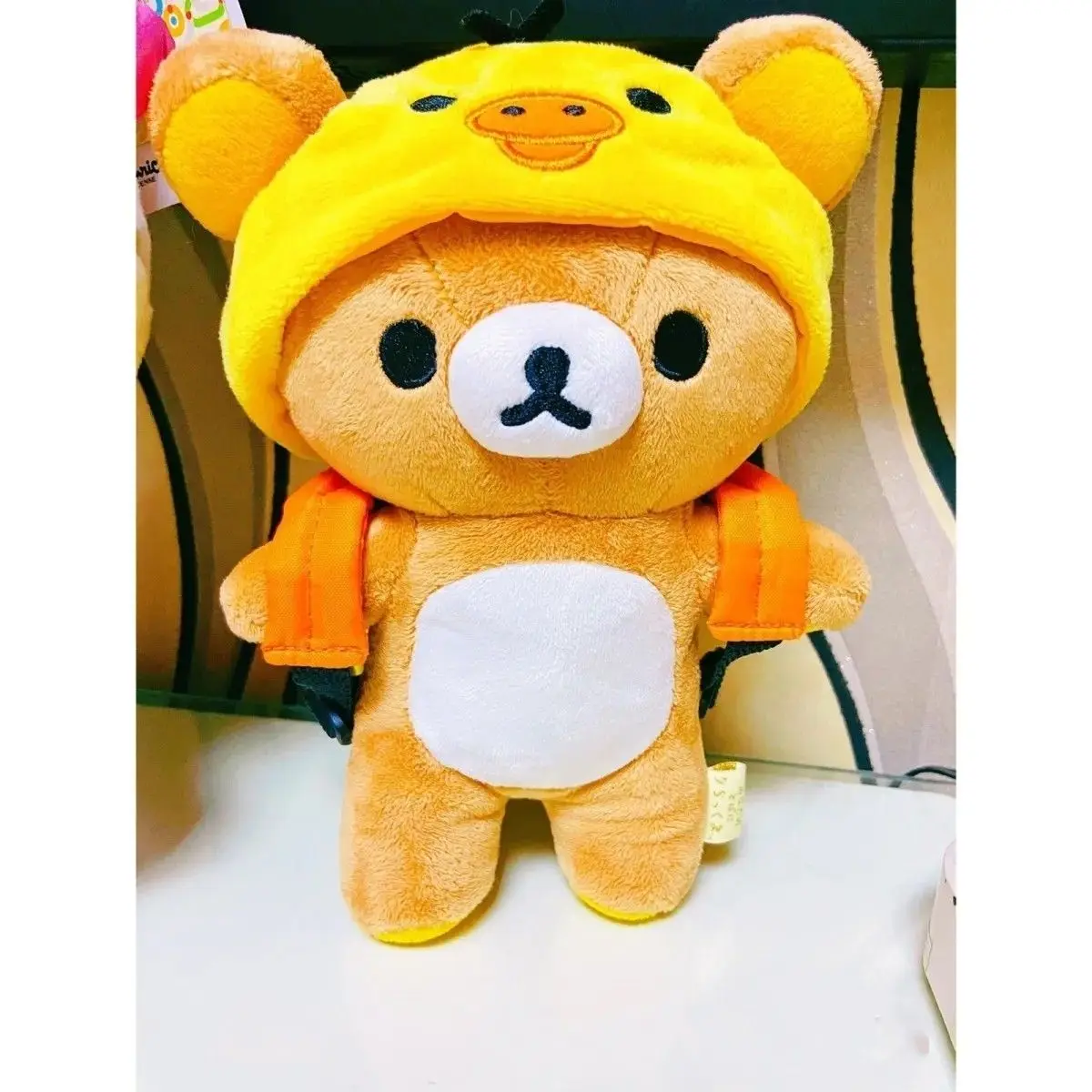 Kawaii Rilakkuma Dress Up Doll Anime Cartoon Cute Plush Doll 10cm Rilakkuma Chick Backpack Dress Up Replacement Girl's Gift Toys
