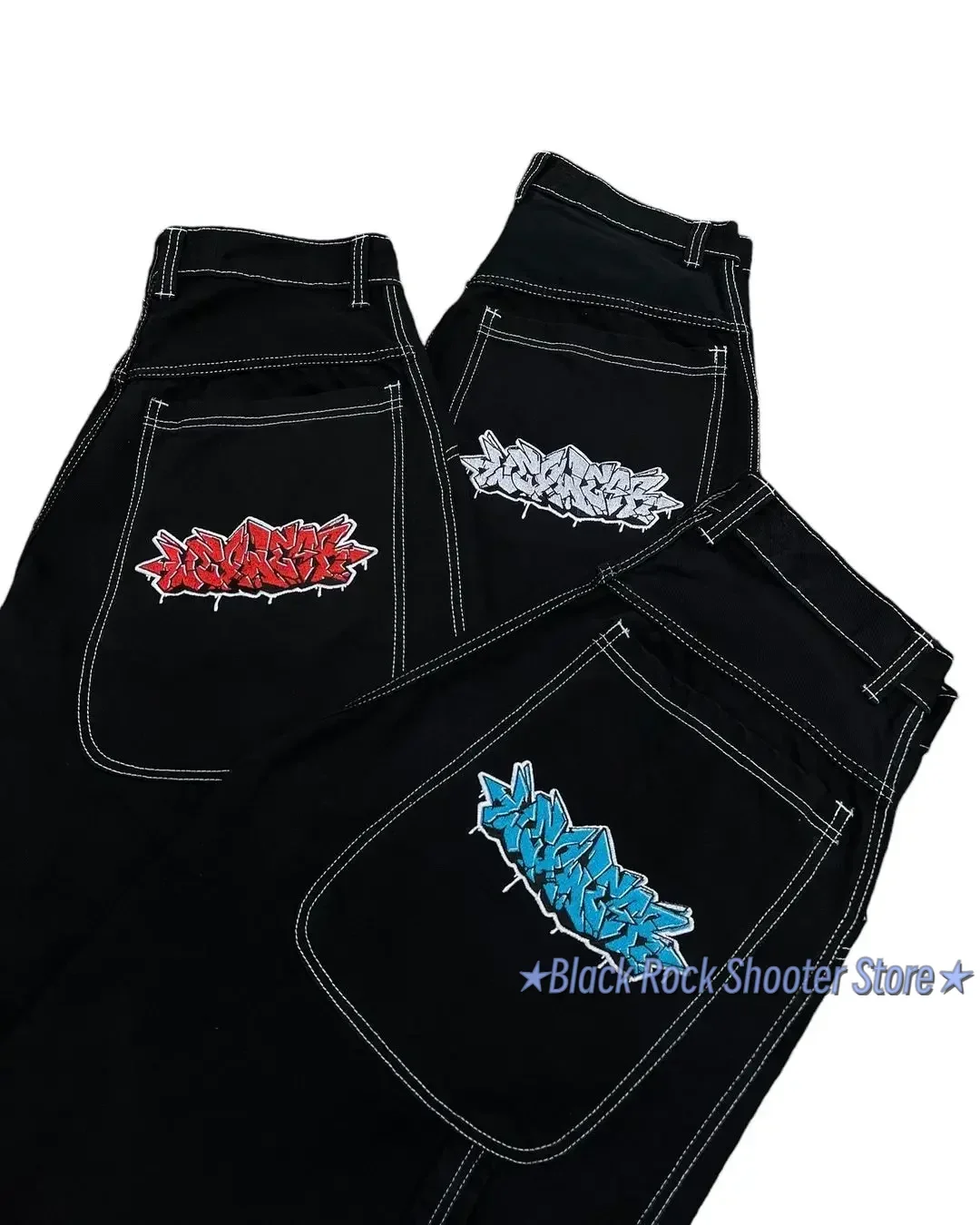 Wexwear 文字刺繍グラフィックショーツ原宿ストリートウェアヒップホップ Y2k 黒ジーンズデニムバギージムスケートショーツ男性服