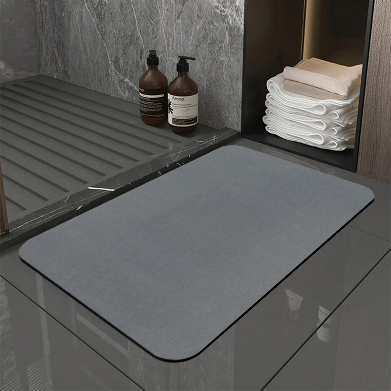 Custom Microfiber Non-Slip Toilet Bath Rug Set Water Absorbent Diatomite Bathroom Mat Machine Made