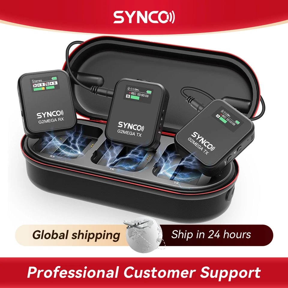SYNCO ワイヤレスマイクシステム 充電ケース付き G2A2 MEGA デュアル