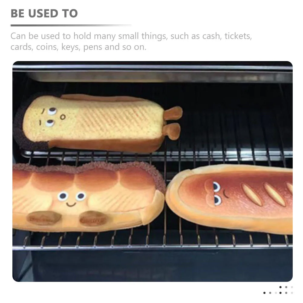 

Cartoon Toast Pencil Bag Unique Design Multi Functional Wallet Bag School Supplies Pen Storage Pouch Student Gift