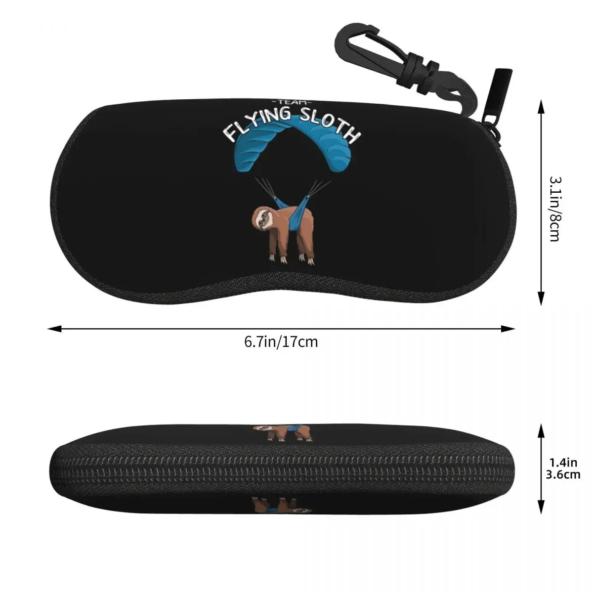 Paragliding Flying Sloth Sunglasses Skydiver Paraglider Shell Glasses Case Sunglasses Box Women Men Soft Eyeglasses Bag Pouch