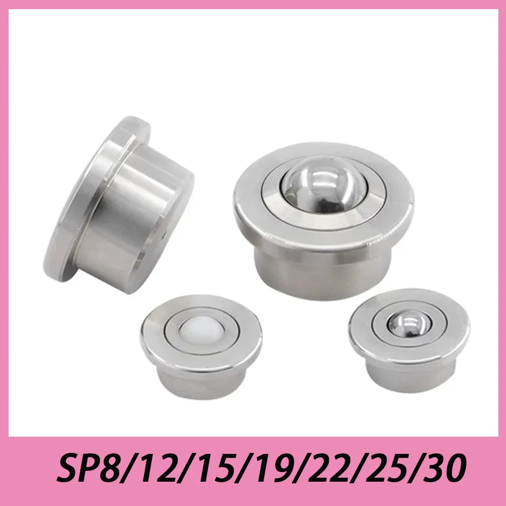 1pc Heavy-duty Universal Roller Ball Eye Wheel Bearing Transfer Caster Round Eye Wheel Universal Eye Wheel SP8/12/15/19/22/25/30