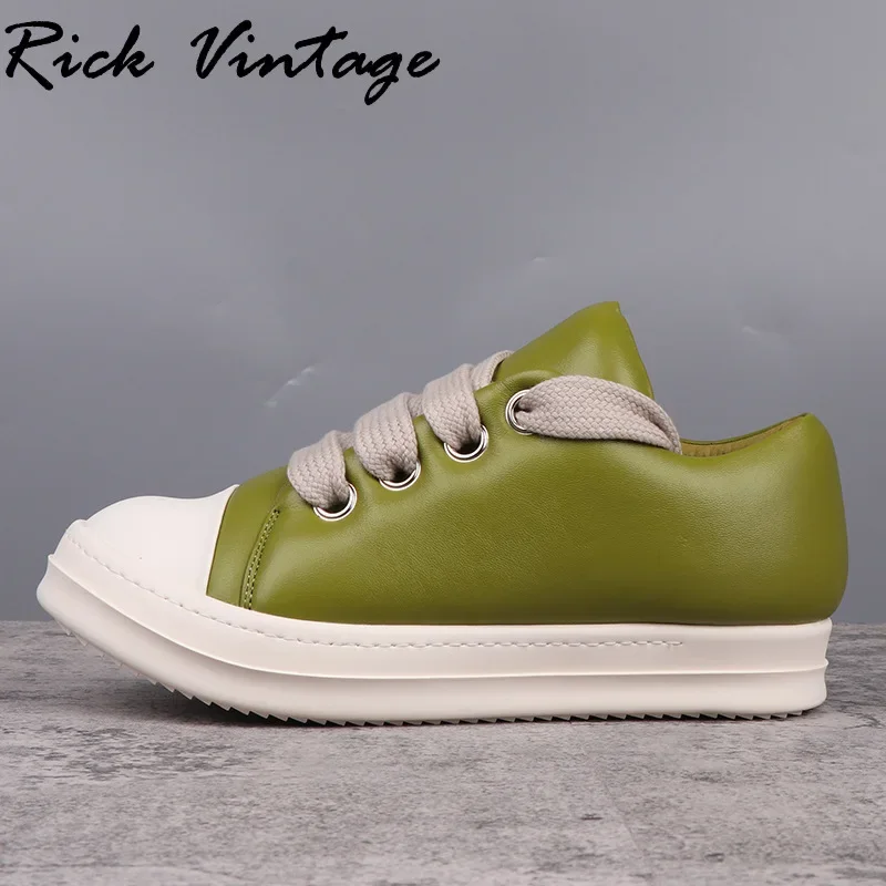 Rick Vintage Chunky Sneakers Women Pudgy Casual Shoes RO Platform Sports Shoes Real Leather Men\'s Fashion Sneakers Large Size 46