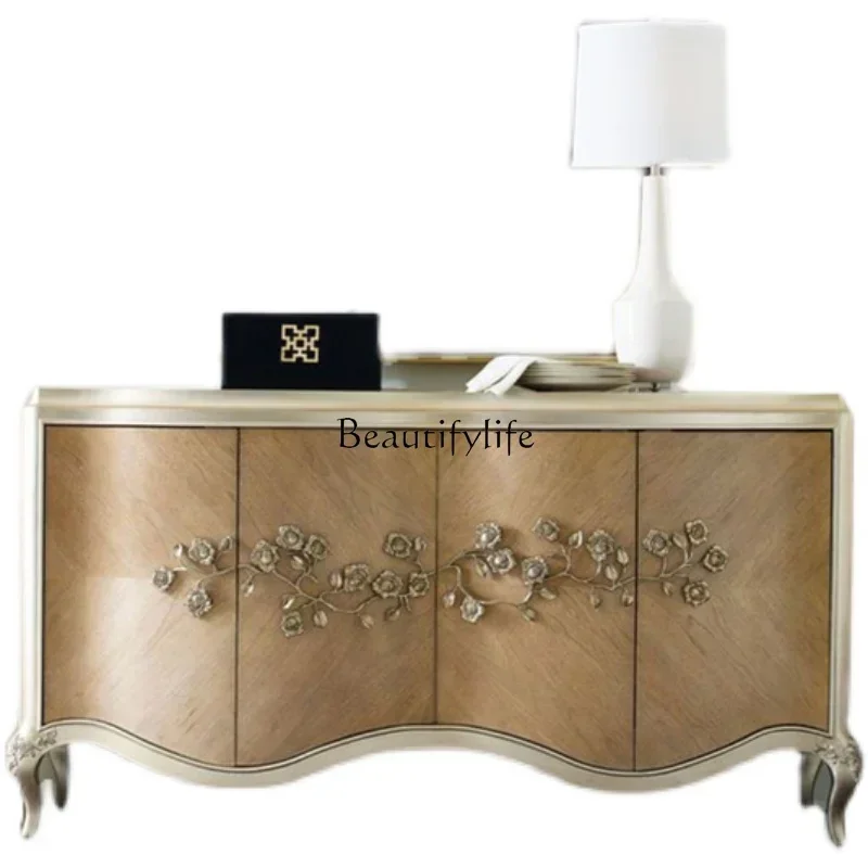 

146American light luxury carved exquisite side cabinets, dishes, storage cabinets, restaurants, hotels can be customized