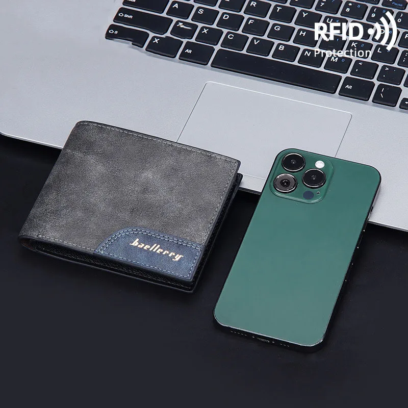 

2025 Mini Thin Men Business Wallets Card Holder Pouch Short PU Leather Bifold Wallet Abrazine Money Clip Man Zipper Coin Purse