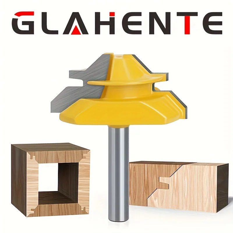 

‌ 45 ° Фреза с шипом 1/4 дюйма x 1/2 дюйма — фреза для пальцев и клея для деревообработки Stile ‌