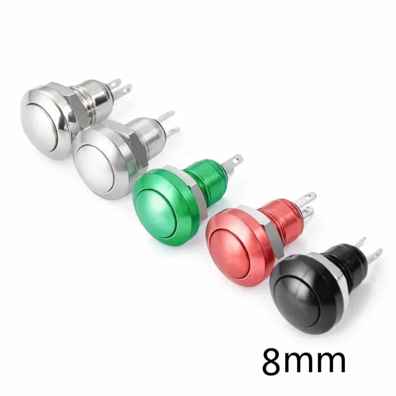 1pc 8mm Momentary Metal Horn Doorbell Bell Push Button Switch Waterproof Car Auto Engine PC Power Start Starter