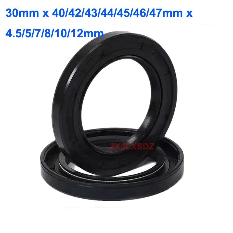 5/10 Pcs NBR Rubber TC Double Lip Oil Seal 30mm x 40/42/43/44/45/46/47mm x 4.5/5/7/8/10/12mm