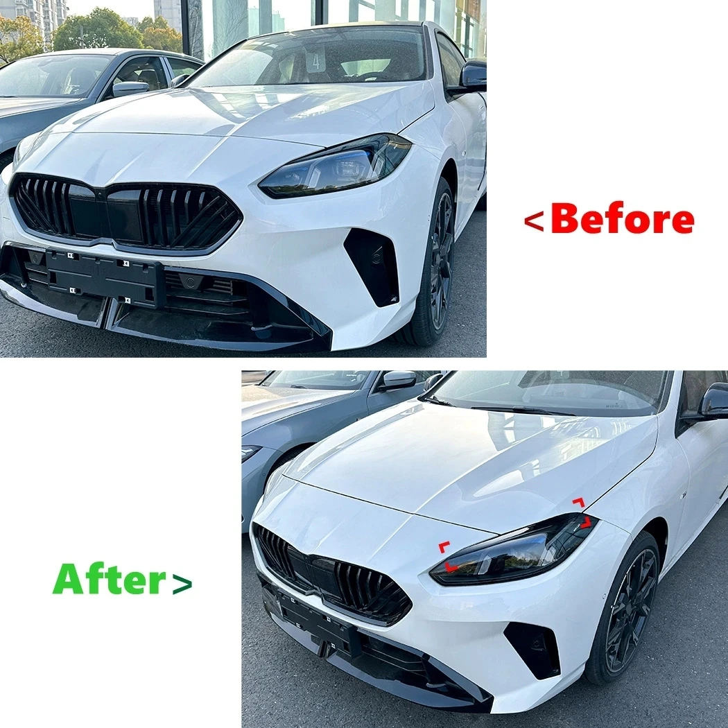 

Car Front Headlight Eyebrow Eyelids For BMW 1 Series F70 2 Series F74 2024 2025 ABS Black Headlamp Eyelid Eyelash Stickers
