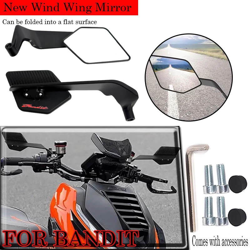 

Suitable for BANDIT GSF 250 400 650 600 S N 1250 Foldable fixed wing rearview mirror motorcycle universal