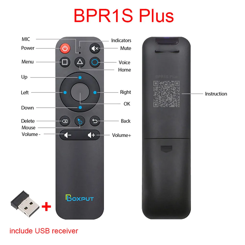 BPR1 BPR1S Plus Voice Air Mouse Remote Control 2.4GHz Wireless Remote With Gyro BLE 5.0 Controller for Android TV Box H96/PC