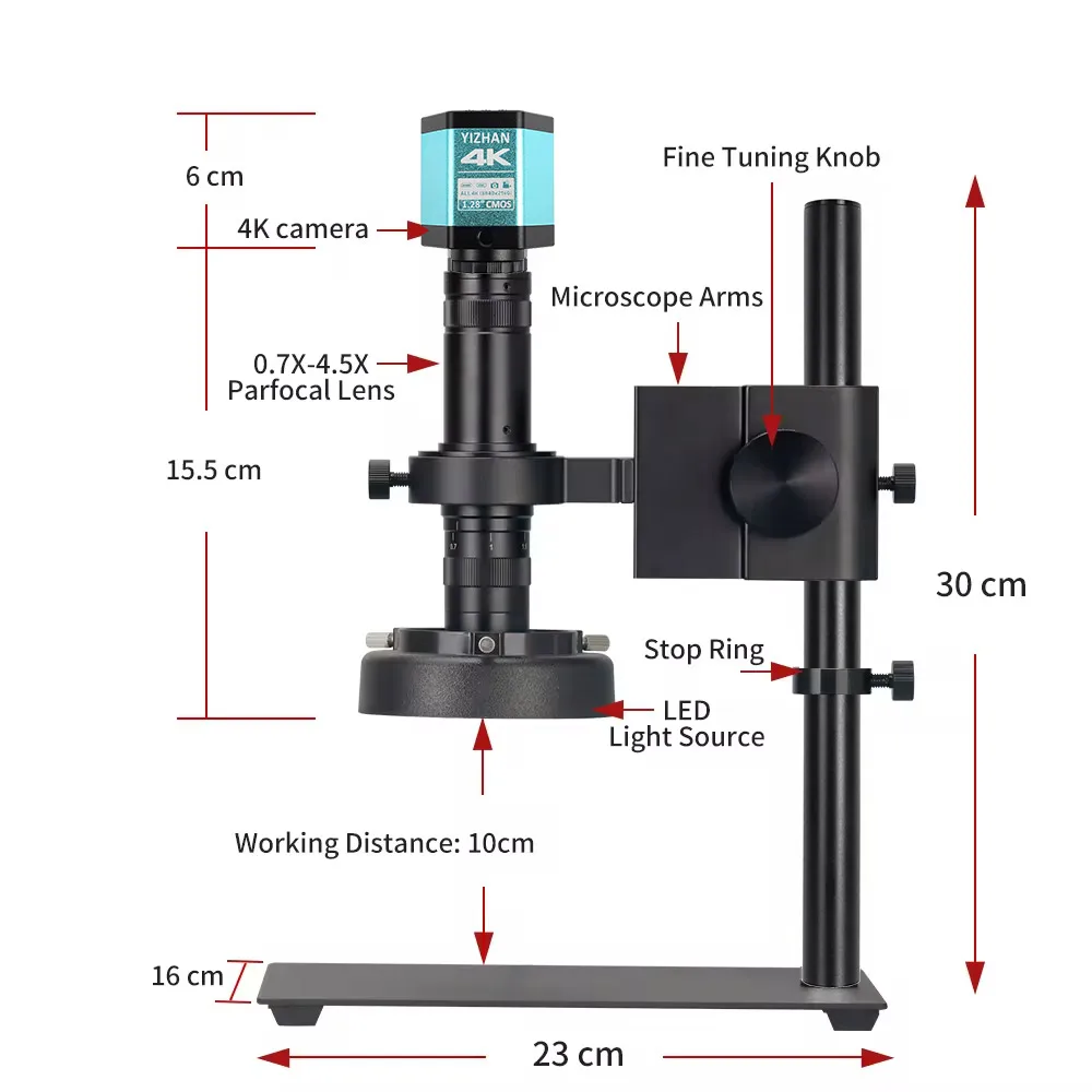 YIZHAN Full 4K Digitalmikroskop zum Löten, 215-fache Vergrößerung, 48MP HDMI USB Mikroskopkamera mit IMX415 Sensor, Videomikroskop – Detail 19