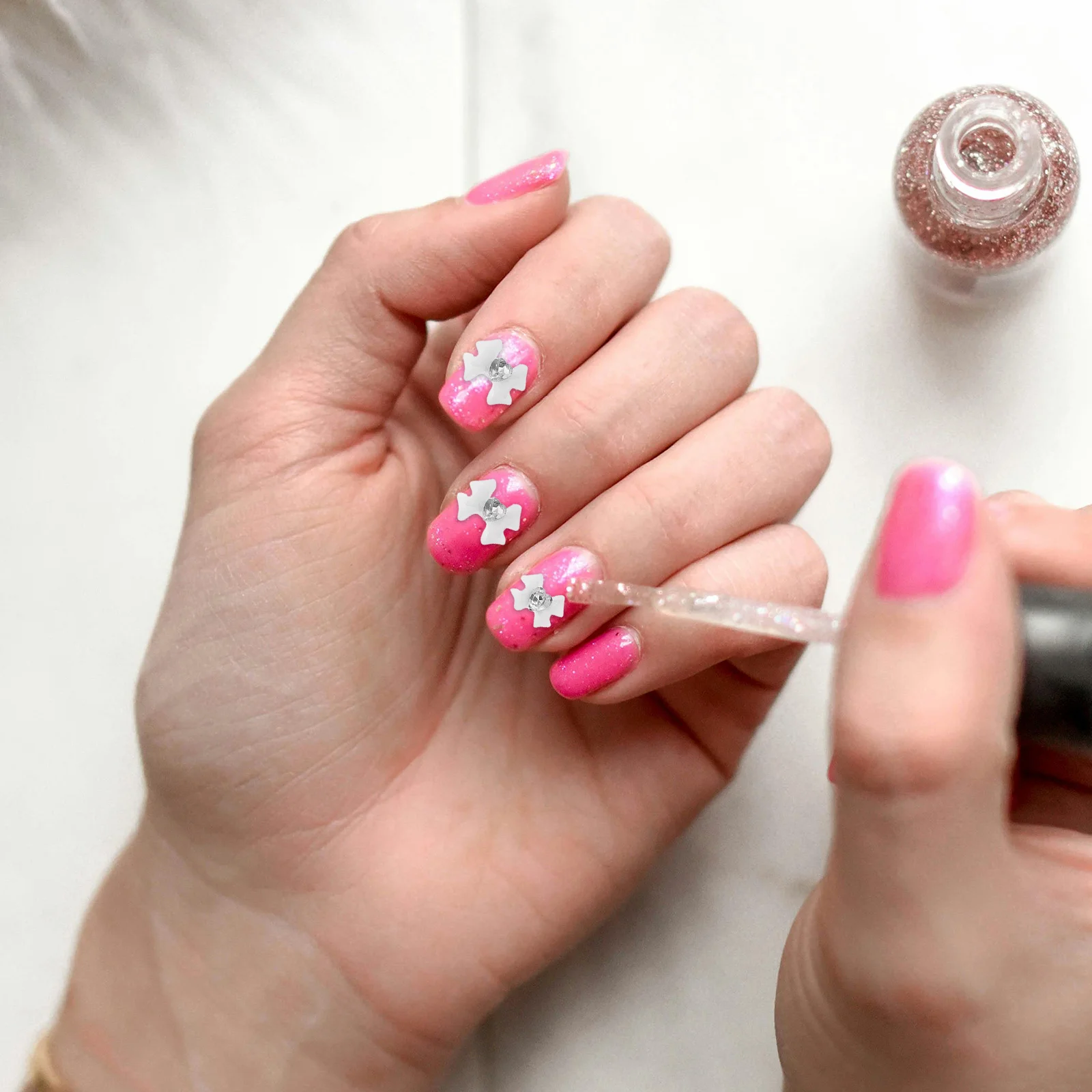 40 قطعة من حجر الراين القوس مسمار سحر DIY مسمار الفن زينة لامعة مانيكير مجوهرات اكسسوارات الراين للأظافر #6