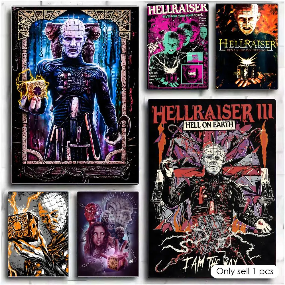 Movie H-Hellraiser Poster Decorative Wall Art Stickers Mural Photo Print for Home Living Room Hallway Decor