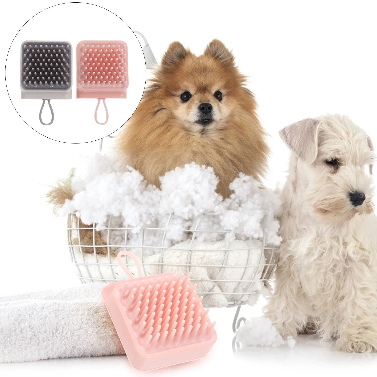 

2Pcs Pet Bath Brush Grooming Massage Tool for Cats Dogs Durable Material Relaxing Blood Circulation Hair Removal Pet Shower Comb