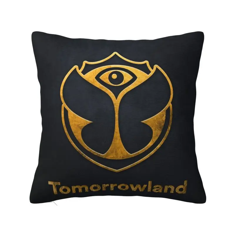 Tomorrowland Logo Cushion Cover 45x45cm Home Decor 3D Printing Music Festival Throw Pillow for Car Two Side