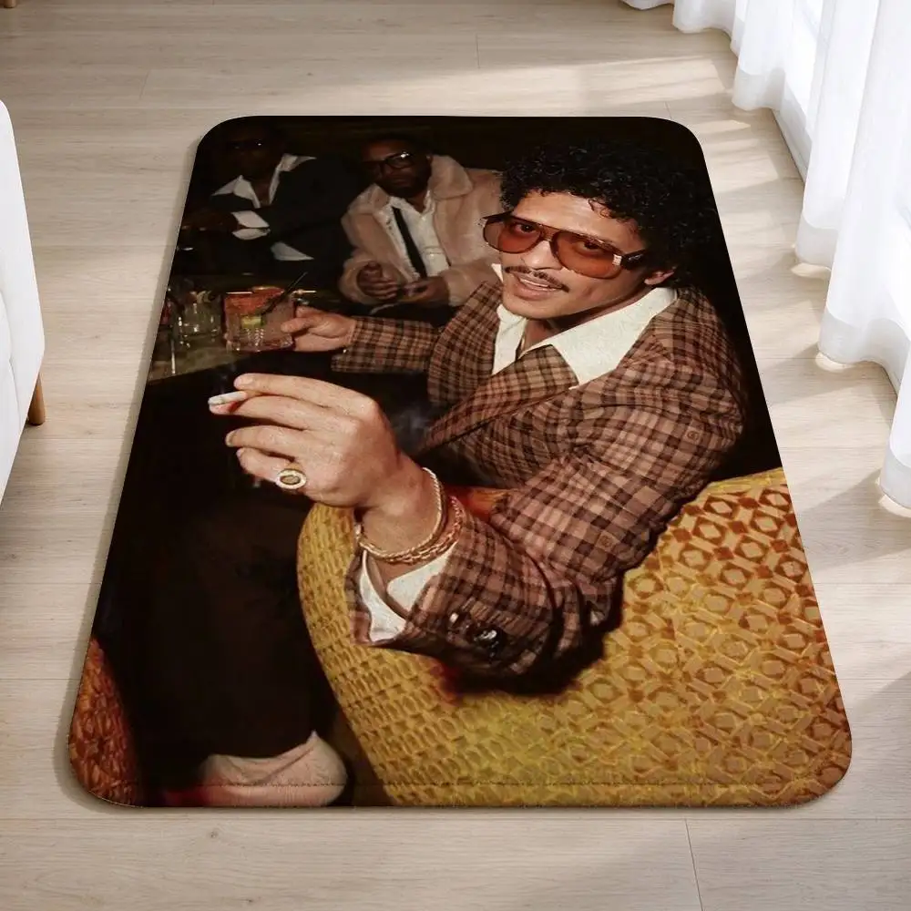 Soul-POP B-Bruno Mars 24K Magic Short Plush Non-Slip Floor Mat, Easy to Clean, for Bathroom Door & Bedroom Door