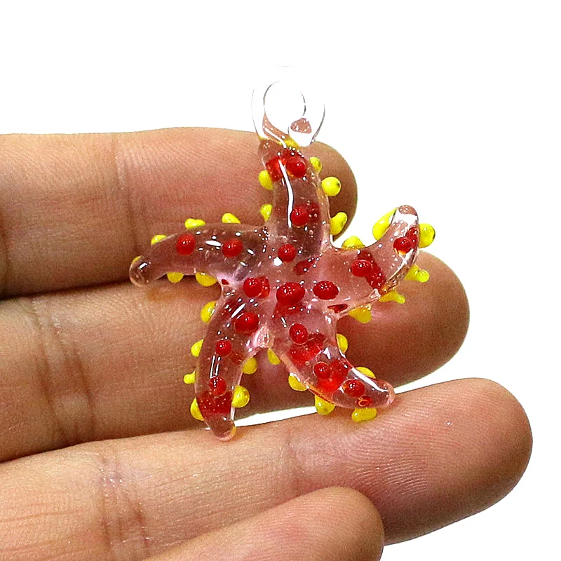 Niedliche meeres tiere Seestern Charme Miniatur glas Seestern Anhänger Dekoration für DIY Schmuck Halskette Armband Herstellung Zubehör oder Aquarium Dekoration Vorräte – Detail 17