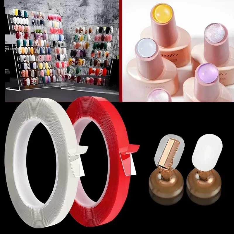 Double-sided Tape Stickers Cut-Free Glue DIY False Press on Nail Practice Display Stand Tape Stickers Fake Nail Manicure Tool